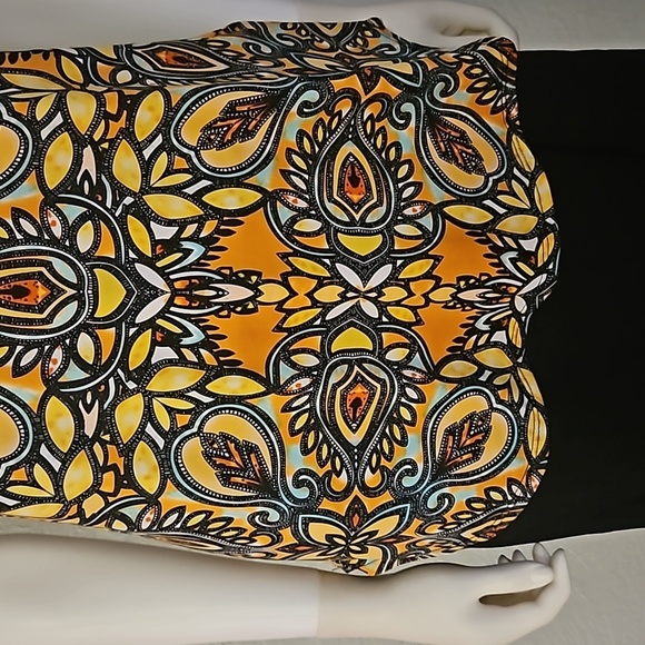 ECI Y2k Mesh Sleeve Psychedelic Mandala Goth Short Sleeve Blouse - Picture 6 of 10